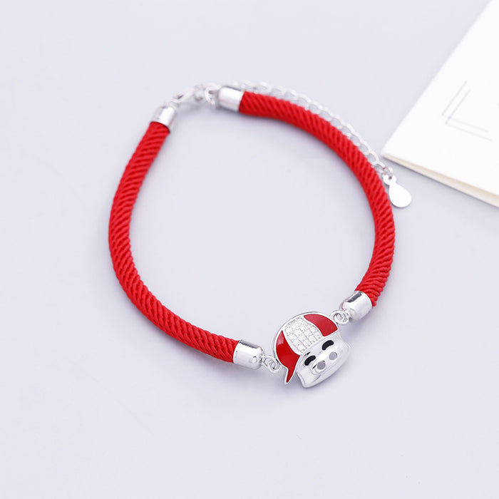 Piglet Red Rope Bracelet