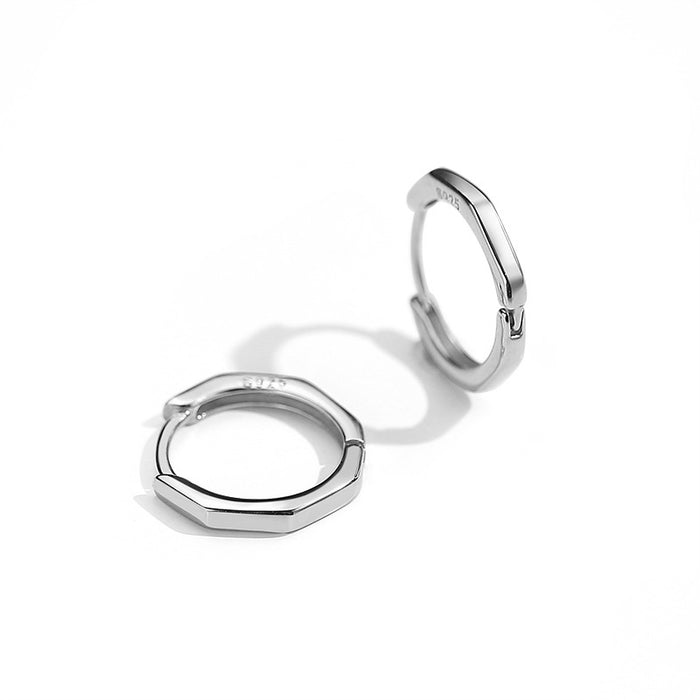 Metallic Black Hexagon Earrings