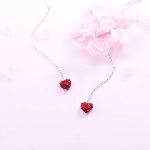 Red Love Drop Diamond Earrings