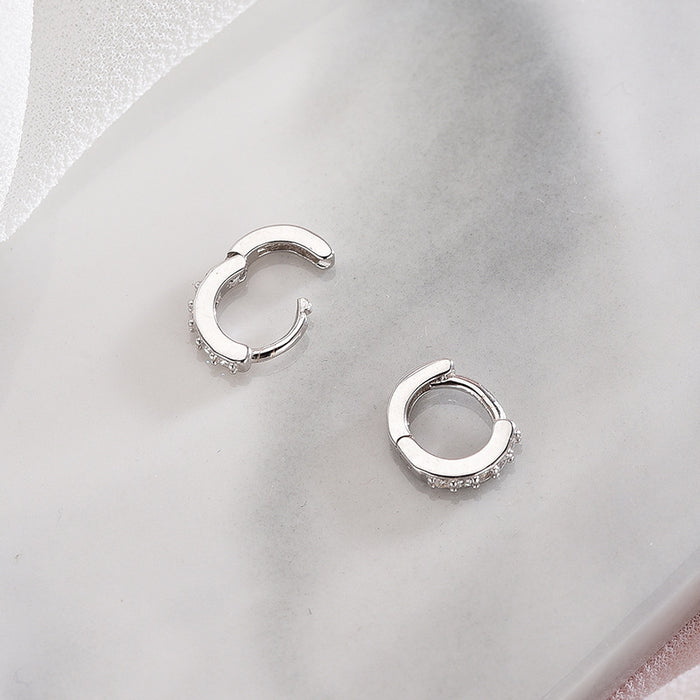 Round Diamond Row Earrings