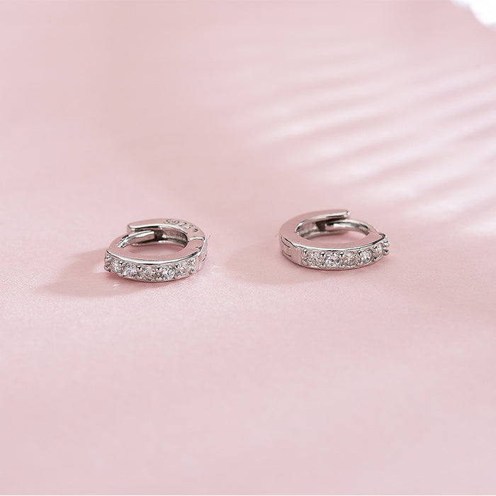 Round Diamond Row Earrings