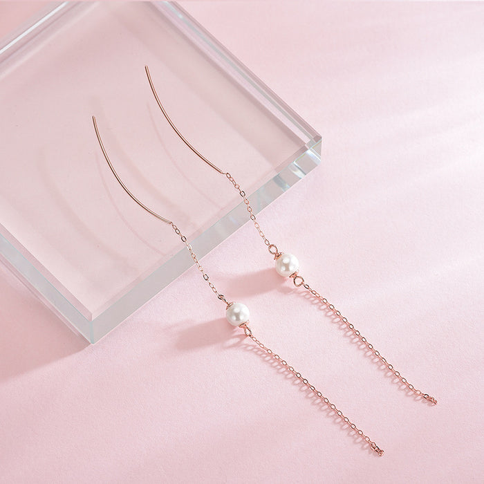 Synthetic Pearl Dropdown Earrings