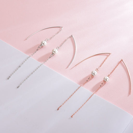 Pearl Tassel Long Drop Earrings