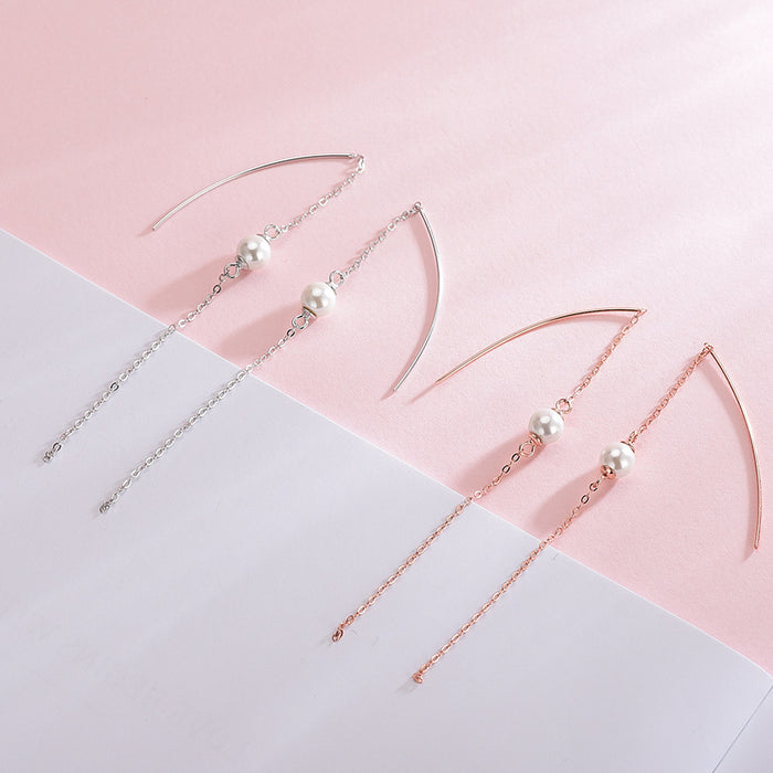 Synthetic Pearl Dropdown Earrings
