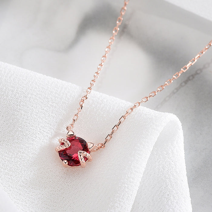 Red Diamond Cat Necklace