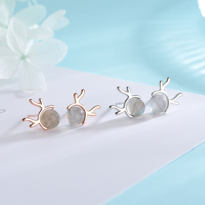Mini Deer Stone Shape Earrings