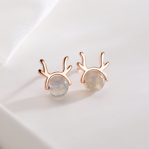 Mini Deer Stone Shape Earrings