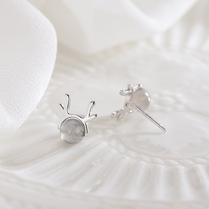 Mini Deer Stone Shape Earrings