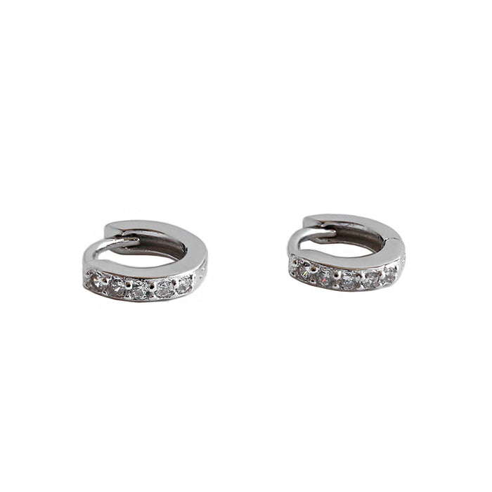 Round Diamond Row Earrings