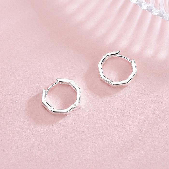 Metallic Black Hexagon Earrings
