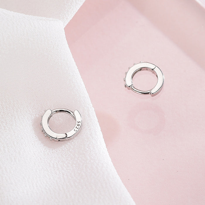 Round Diamond Row Earrings