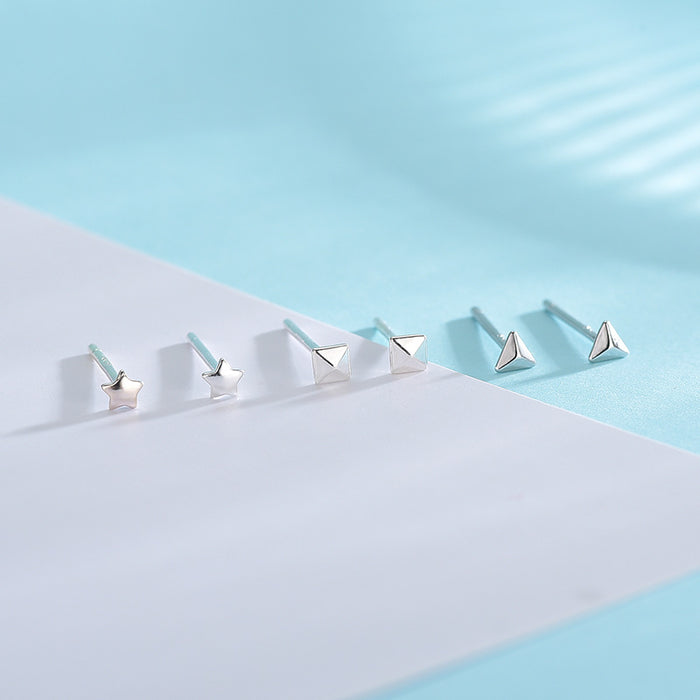 Geometric Silver Shape Earrings