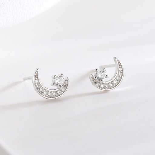 Star Moon Diamond Earrings