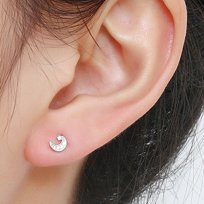 Star Moon Diamond Earrings