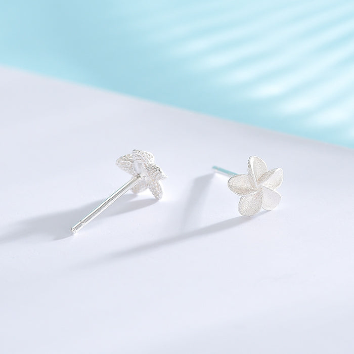 Sand Flowers Silver Earrings