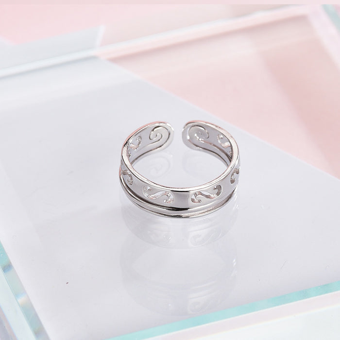 Cloudy Alloy Hoops Ring