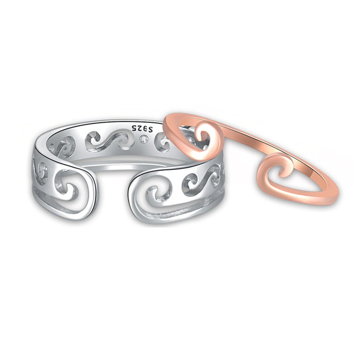 Cloudy Alloy Hoops Ring