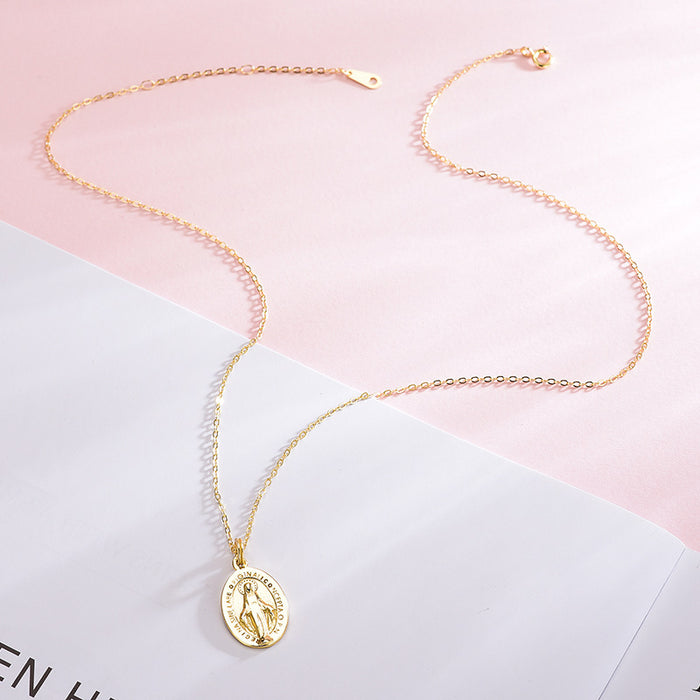 Virgin Mary Gold Necklace