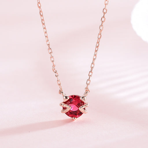 Red Diamond Cat Necklace