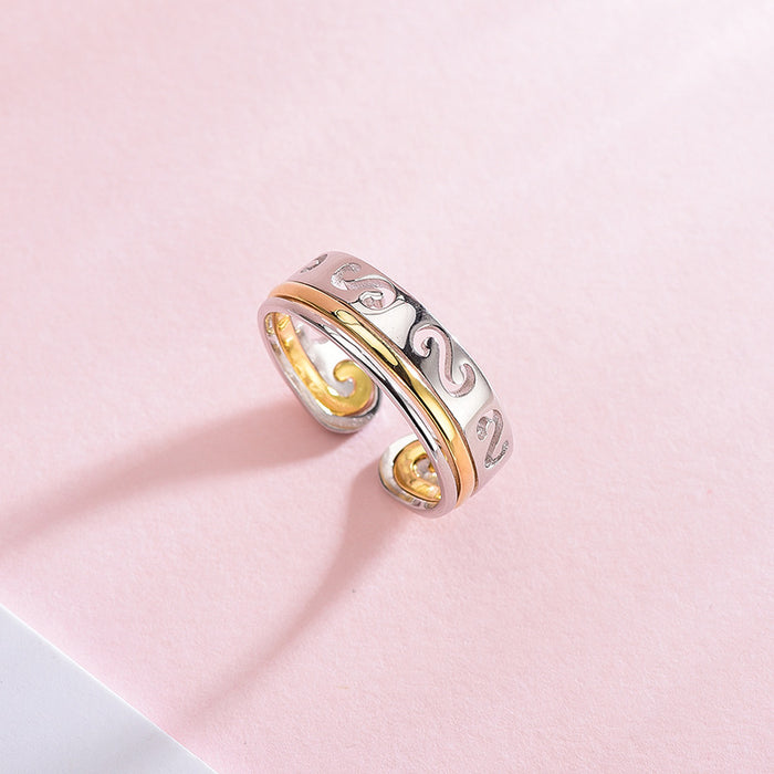 Cloudy Alloy Hoops Ring