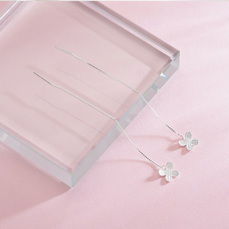 Diamond Butterfly Dropdown Earrings