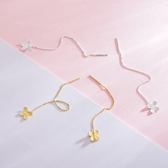 Diamond Butterfly Dropdown Earrings