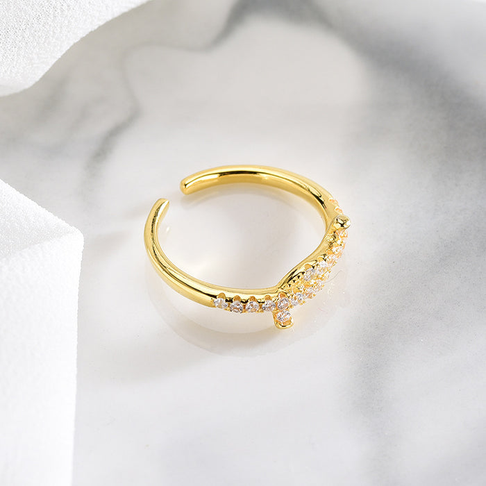 Cross Diamond Gold Ring