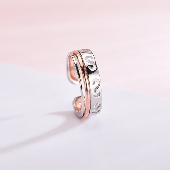 Cloudy Alloy Hoops Ring