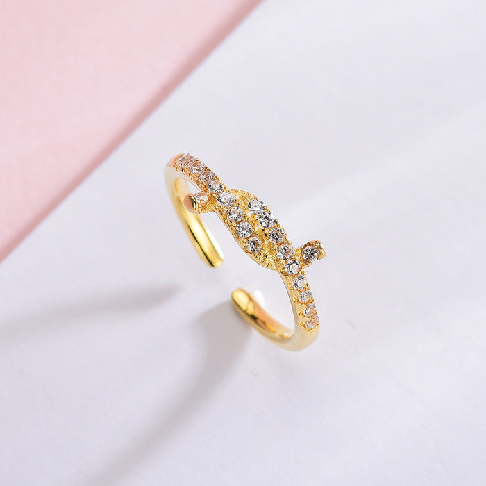 Cross Diamond Gold Ring