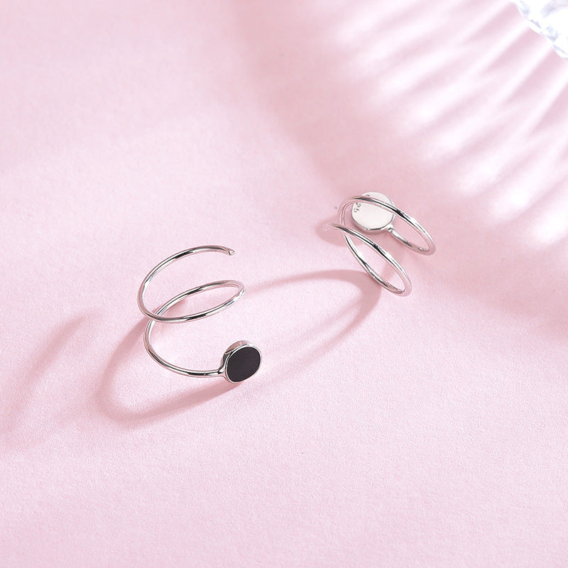 Black S-Shaped Wave Earrings