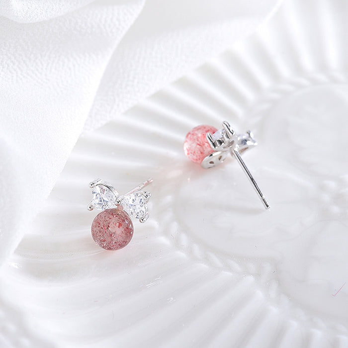 Silver Bow Diamond Crystal Earrings