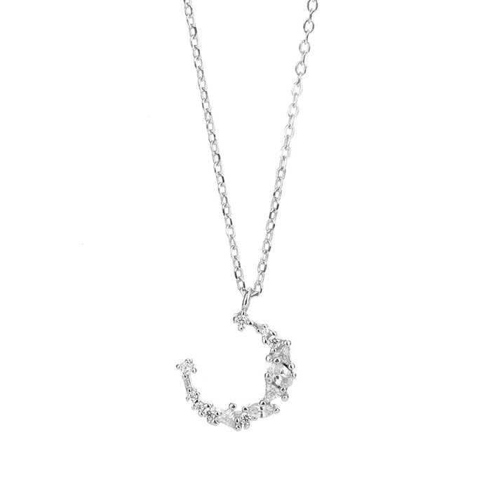 Moon Crescent Diamond Necklace