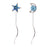 Blue Star-Moon Gem Earrings