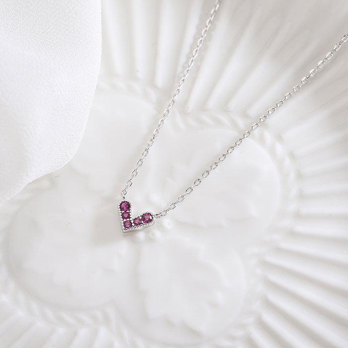 Purple Gem Heart Necklace