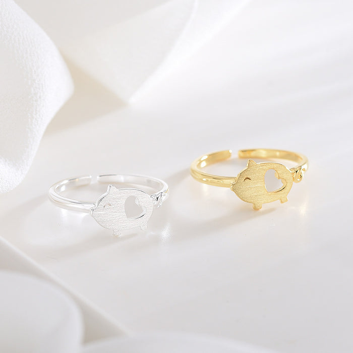 Piglet Heart Ring