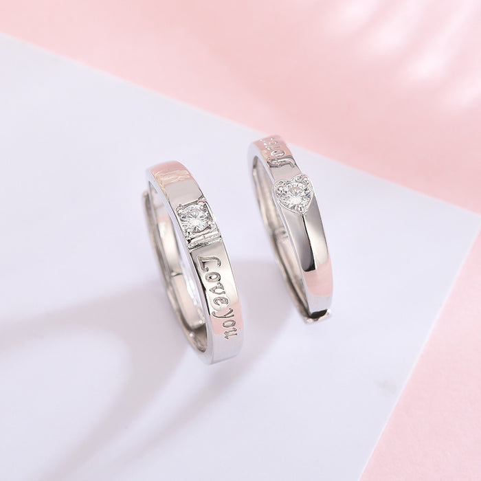Love You Diamond Couple Ring