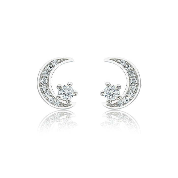 Star Moon Diamond Earrings