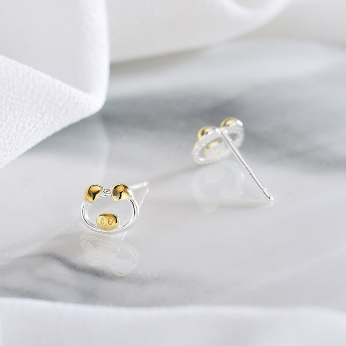 Gold Mini Piggy Earrings