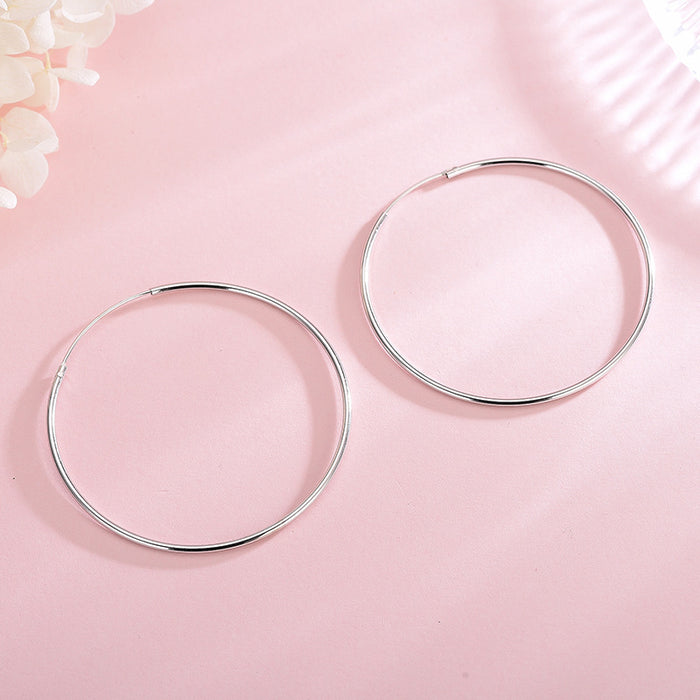 Full Round Silver Earrings