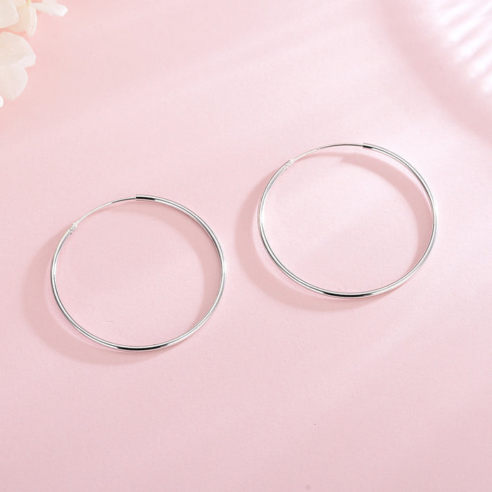 Full Round Silver Earrings