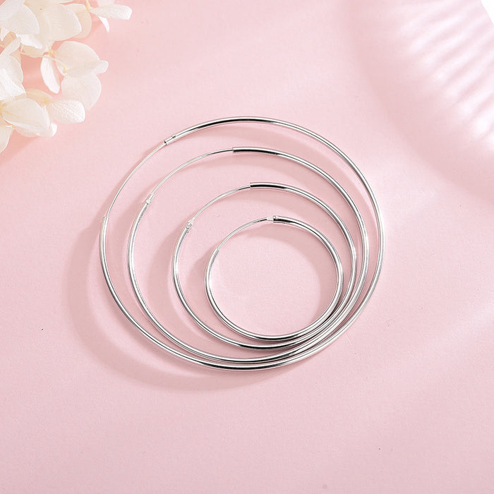 Full Round Silver Earrings