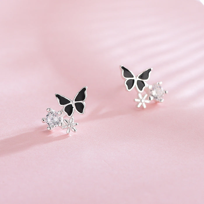 Diamond Black Butterfly Earrings