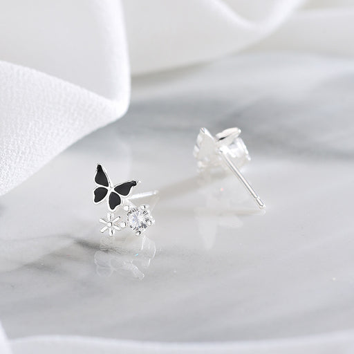 Diamond Black Butterfly Earrings