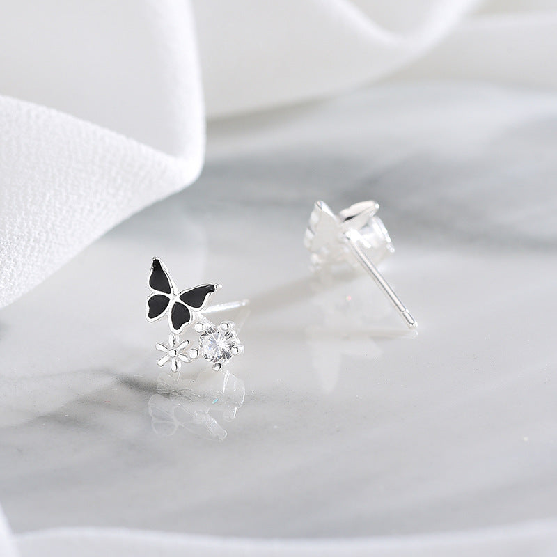 Diamond Black Butterfly Earrings