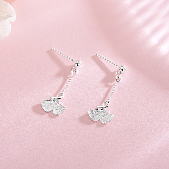 Falling Leaves Silver Drop Earrings