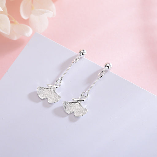 Falling Leaves Silver Drop Earrings