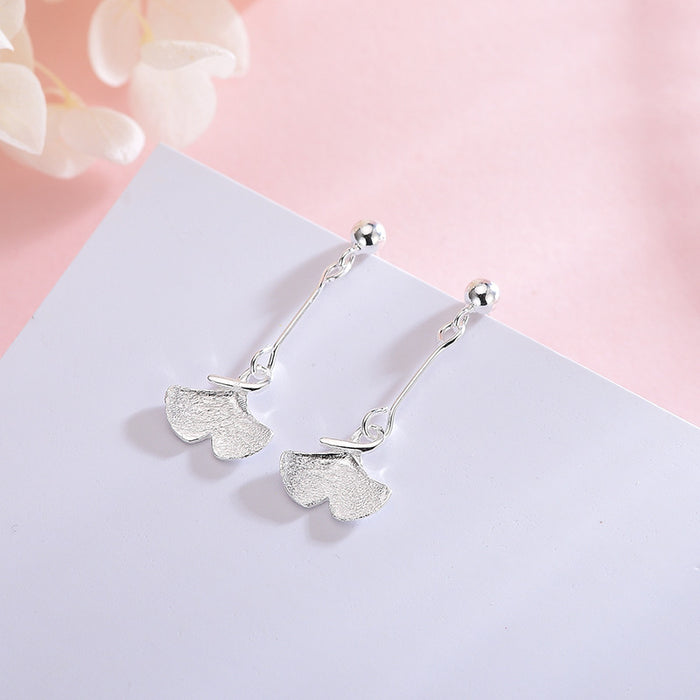 Falling Leaves Silver Drop Earrings