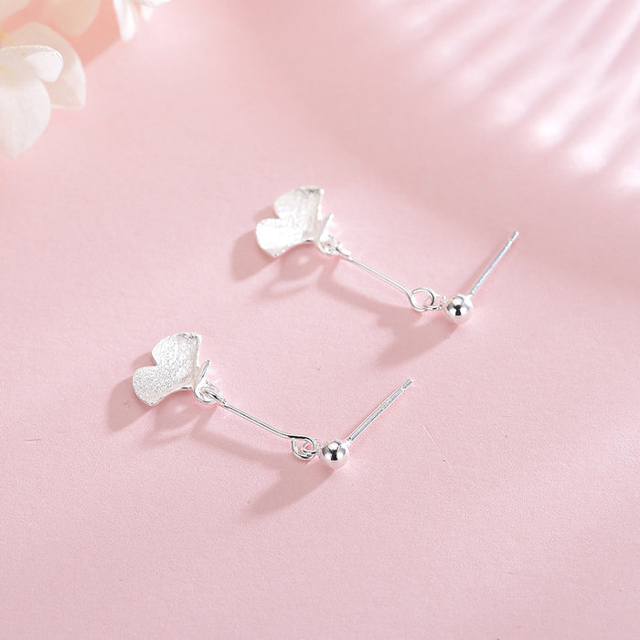 Falling Leaves Silver Drop Earrings
