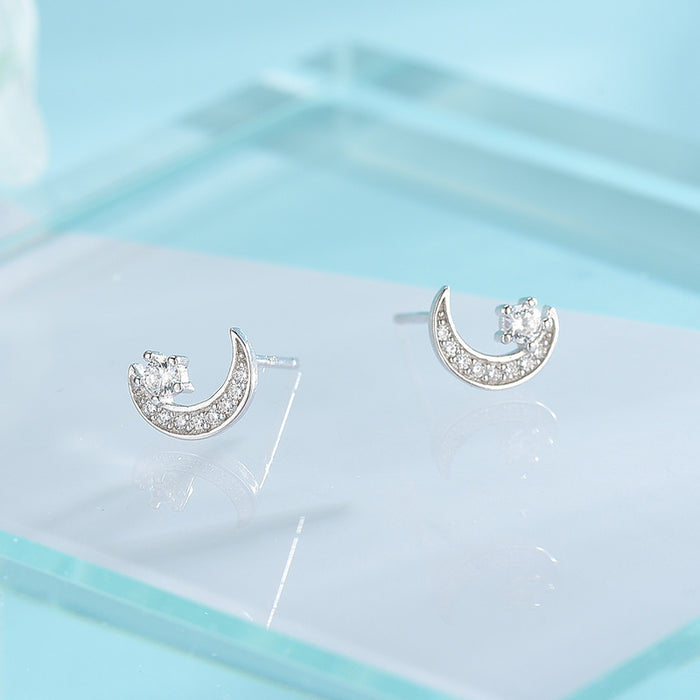 Star Moon Diamond Earrings
