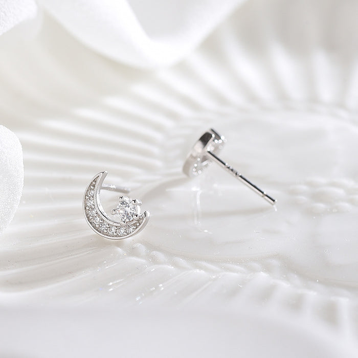 Star Moon Diamond Earrings